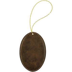 RusticGold Leatherette Oval Ornament