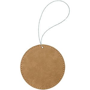 Light Brown Leatherette Round Ornament