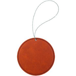 Rawhide Leatherette Round Ornament