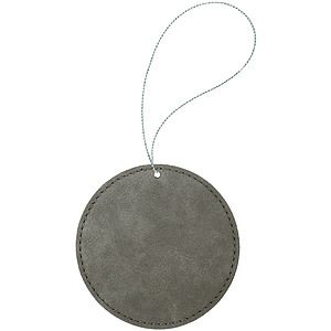 Gray Leatherette Round Ornament