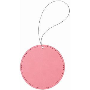 Pink Leatherette Round Ornament