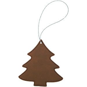 Dark Brown Leatherette Tree Ornament