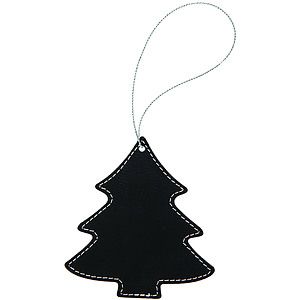 BlackSilver Leatherette Tree Ornament