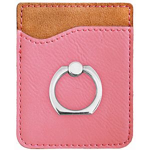 Pink Leatherette Phone Wallet wRing