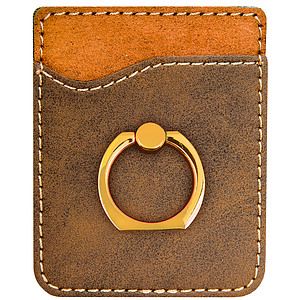 RusticGold Leatherette Phone Wallet wRing
