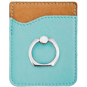 Teal Leatherette Phone Wallet wRing