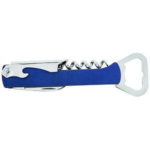 5.25 BlueSilver Leatherette Bottle Opener