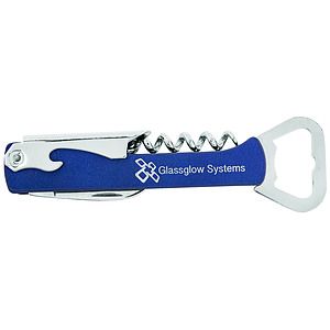 5.25 BlueSilver Leatherette Bottle Opener