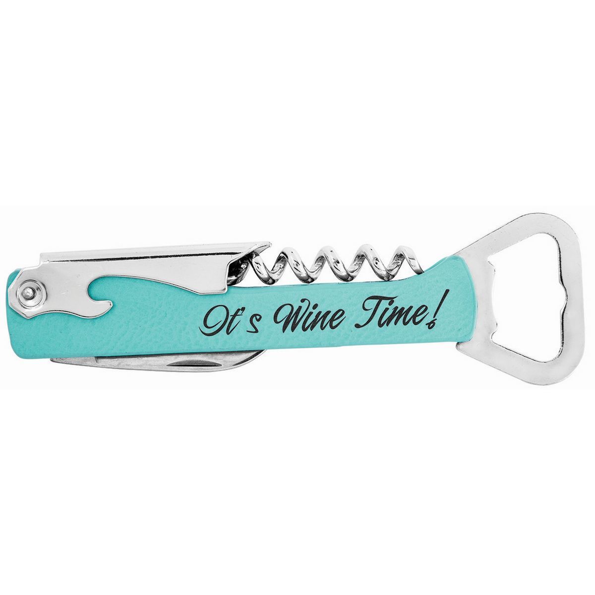 5.25 Teal Leatherette Bottle Opener