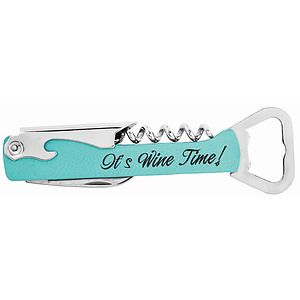 5.25 Teal Leatherette Bottle Opener