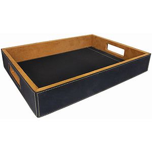 BlackGold Laser Engraved Leatherette Serving Tray (16 x 12)