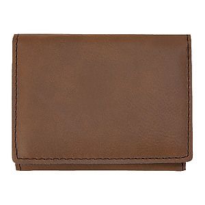 Dark Brown Leatherette Trifold Wallet (4 x 3)