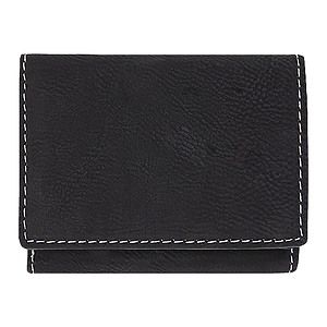 BlackSilver Leatherette Trifold Wallet (4 x 3)