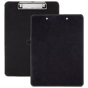 Black Laser Engraved Leatherette Clipboard