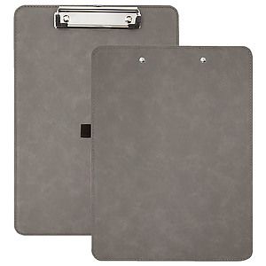Gray Laser Engraved Leatherette Clipboard