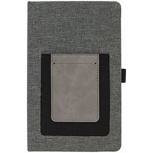 Gray wGray Laser Engraved Leatherette Journal with CellCard Slot (5 14 x 8 14)