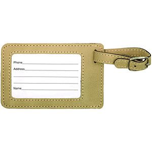 Light Brown Leatherette Luggage Tag (4 14 x 2 34)