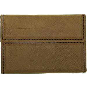Dark Brown Leatherette Hard Business Card Holder (3 34 x 2 34)