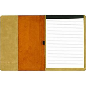 Light Brown Leatherette Portfolio with Notepad (9 12 x 12)