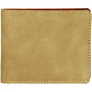 Light Brown Leatherette Bifold Wallet (4 12 x 3 12)