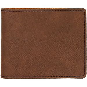 Dark Brown Leatherette Bifold Wallet (4 12 x 3 12)