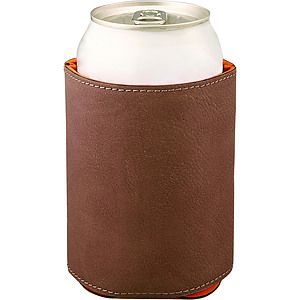 3 34 Dark Brown Leatherette Beverage Holder