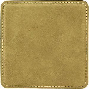 Light Brown Square Leatherette Coaster (4 x 4)