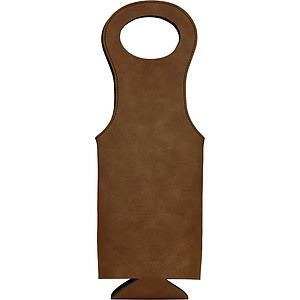 Dark Brown Leatherette Wine Bag