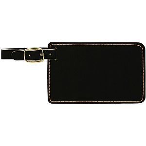 Leatherette BlackGold Luggage Tag (4.25 x 2.75)