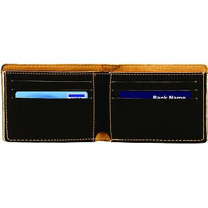Leatherette BlackGold Bifold Wallet (4.5 x 3.5)