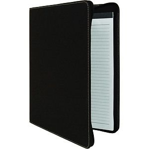 BlackSilver Leatherette Portfolio wZipper (9.5 x 12)