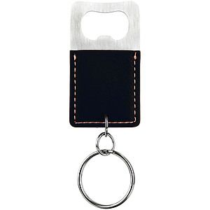 BlackGold Leatherette Bottle Opener Keychain (2.75 x 1.5)