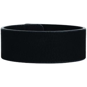 BlackSilver Leatherette Bracelet (9.5 x 1)