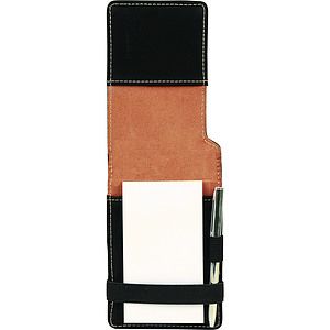BlackSilver Leatherette Pad  Pen (3.25 x 4.75)