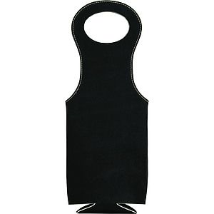 Black  Silver Leatherette Wine Bag