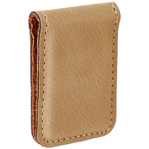 Light Brown Leatherette Money Clip (1.75 x 2.5)