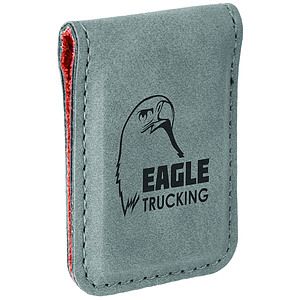 Gray Leatherette Money Clip (1.75 x 2.5)