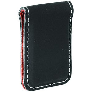 BlackSilver Leatherette Money Clip (1 34 x 2 12)