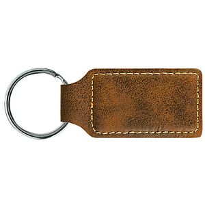 Rectangle RusticGold Leatherette Keychain (2.75 x 1.25)