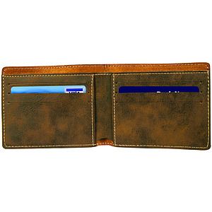 RusticGold Leatherette Bifold Wallet (4.5 x 3.5)