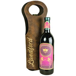 Rustic  Gold Leatherette Wine Bag