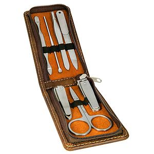 RusticGold Leatherette Manicure Set (2.5 x 4.25)