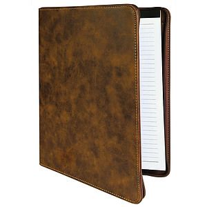 RusticGold Leatherette Portfolio wZipper (9.5 x 12)
