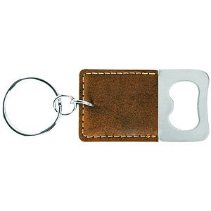 RusticGold Leatherette Bottle Opener Keychain (2.75 x 1.5)