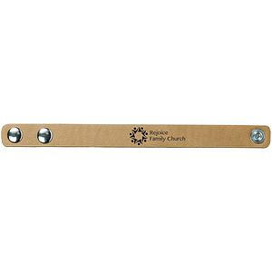 Light Brown Youth Leatherette Bracelet (8.5 x 0.75)