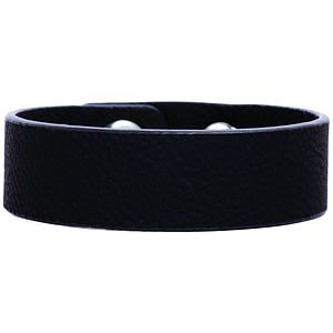 8.5 x 0.75 BlackSilver Youth Leatherette Bracelet