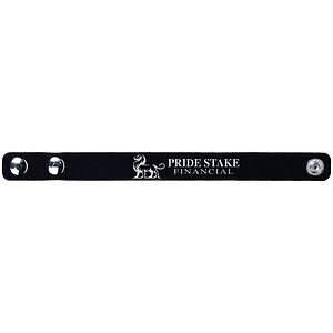 8.5 x 0.75 BlackSilver Youth Leatherette Bracelet