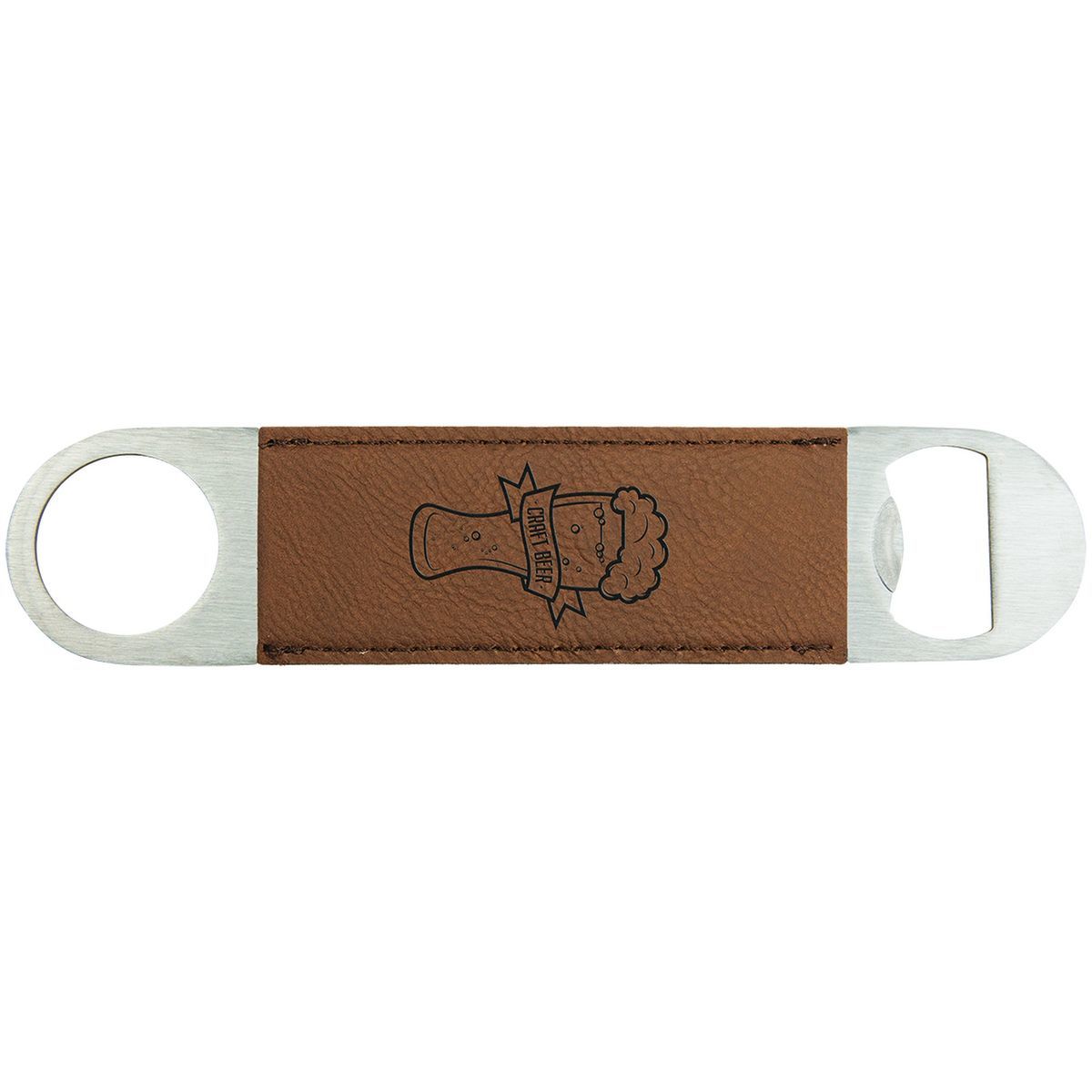 1.5 x 7 Dark Brown Leatherette Bottle Opener