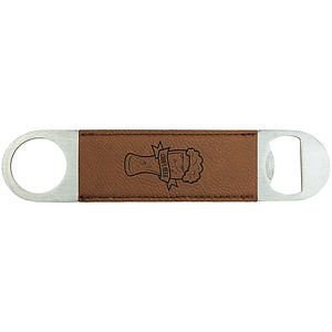 1.5 x 7 Dark Brown Leatherette Bottle Opener