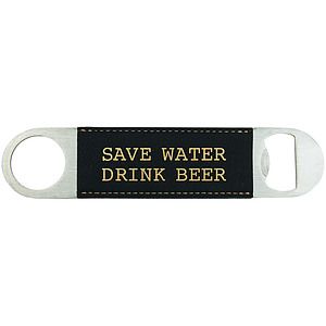 1.5 x 7 BlackGold Leatherette Bottle Opener